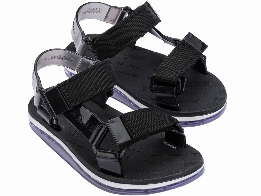 Sandalias Melissa Rider Papete Niños - Negras - Argentina JNA-706128